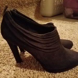 Black ankle high heel boots